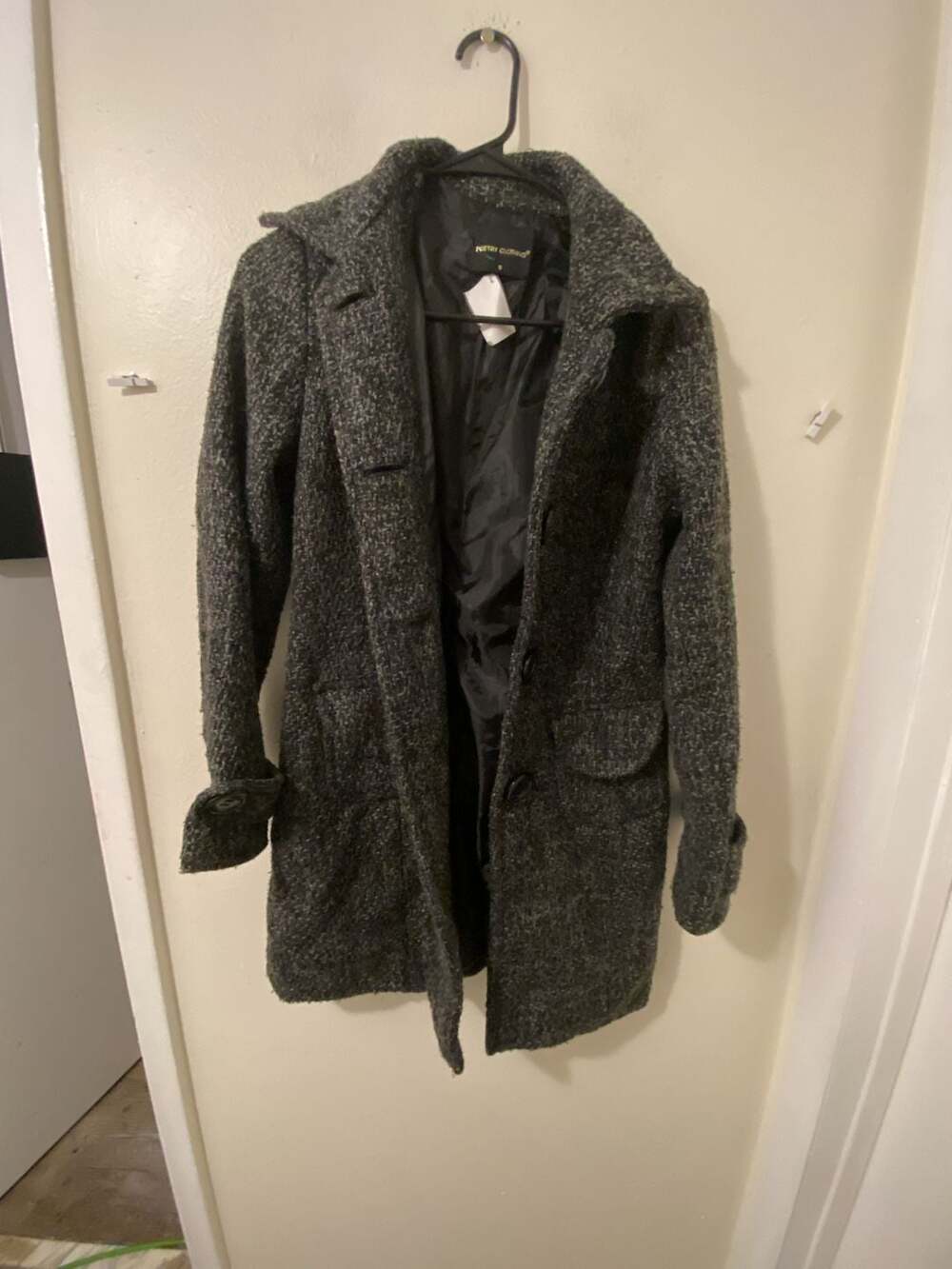 Poetry Clothing Wool Blend Tweed Coat Size S Gray